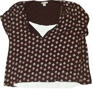 vintage y2k self esteem layered top with built in lace camisole